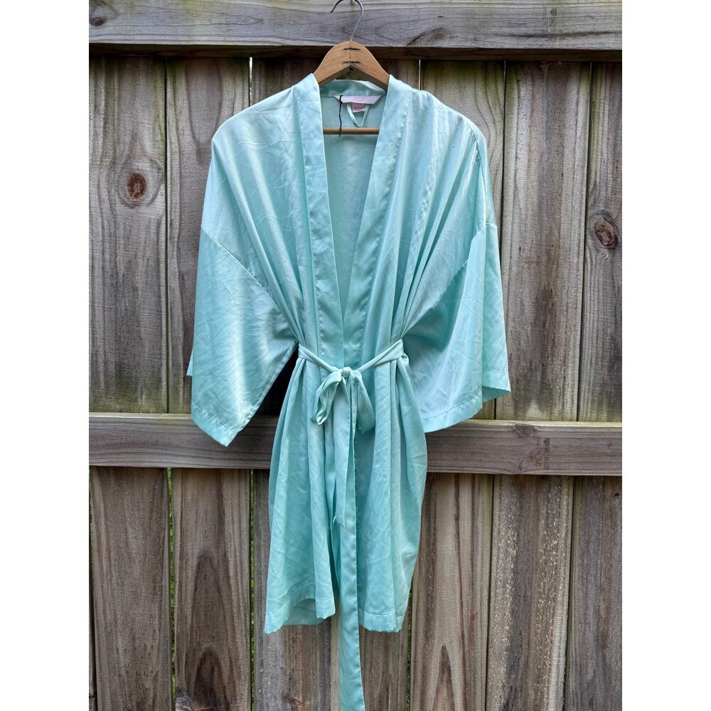 Vintage Victoria’s Secret Angel Aqua Satin Robe
